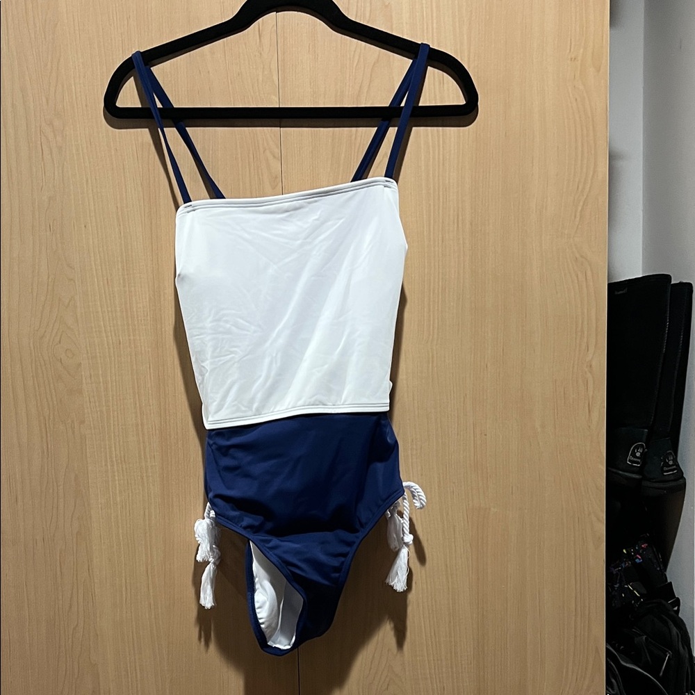VENUS Blue and White One-Piece Swimsuit